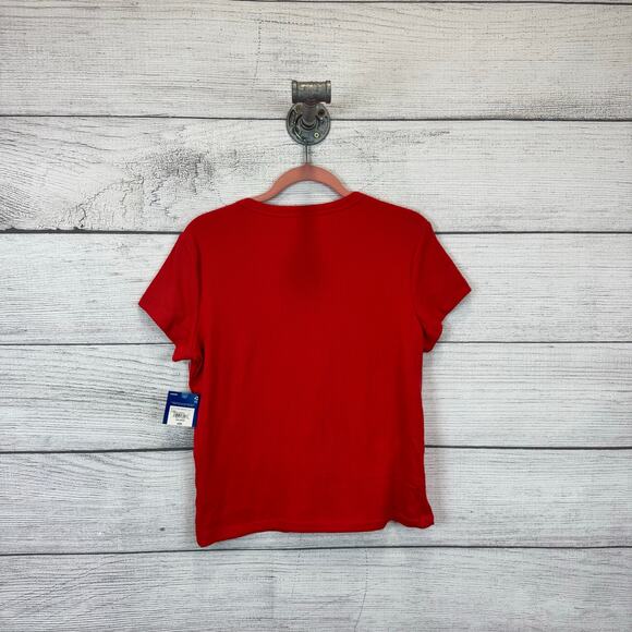 Arizona Jean Co Plus Size Red Ribbed LA Fitted Graphic Crop Tee Size XXL - Picture 7 of 7